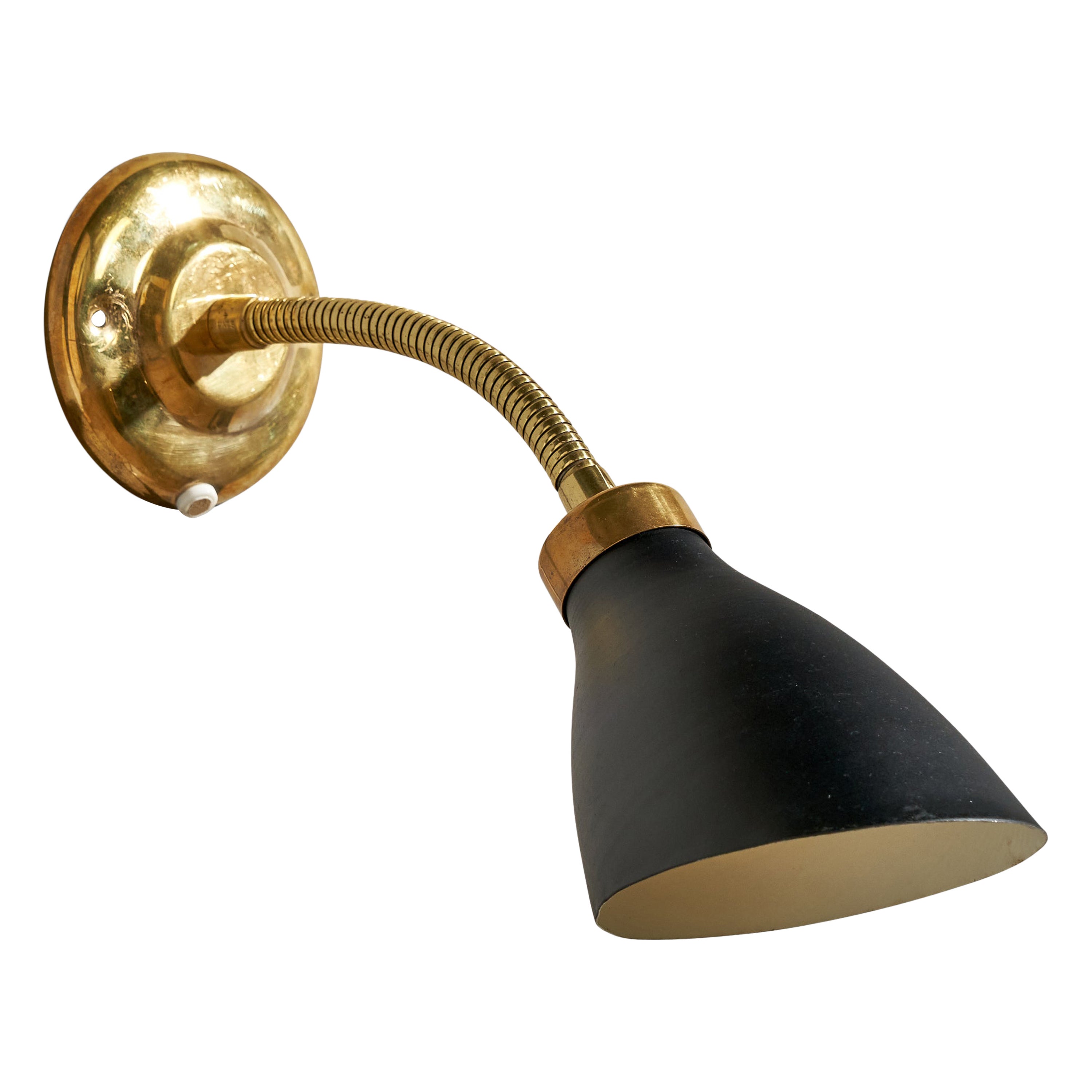 Elidus, Wall Light, Brass, Metal, Sweden, 1950s