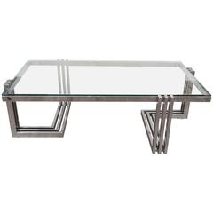 Two-Tier Chrome and Lucite Coffee Table 2