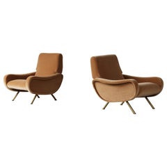 Original Marco Zanuso Lady Chairs, Italy, 1960s, New Pure Mohair