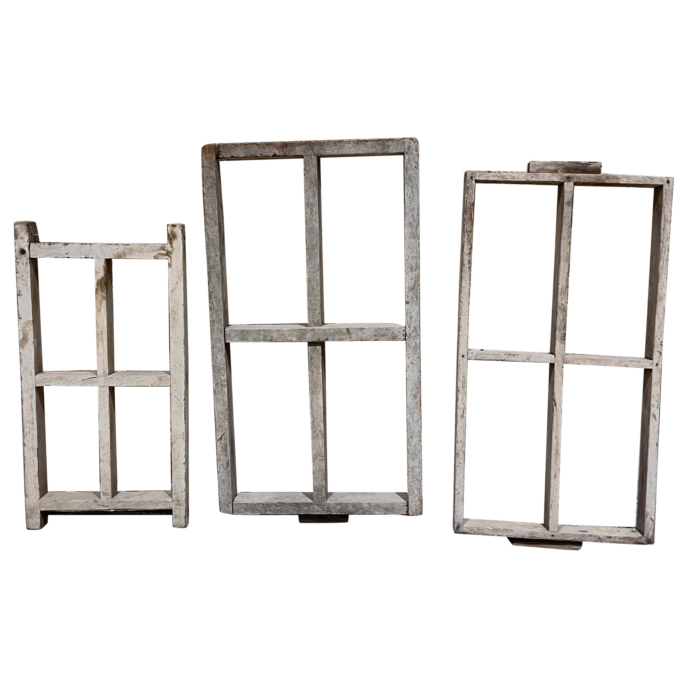 Antique Vintage Set of Three Wooden  Adobe Forms For Sale