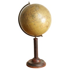Globe allemand Arts/Crafts sur base en bois tourné, Paul Rath, début du 20e siècle