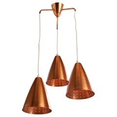 Finnish Designer, Chandelier, Copper, Finland, 1950s