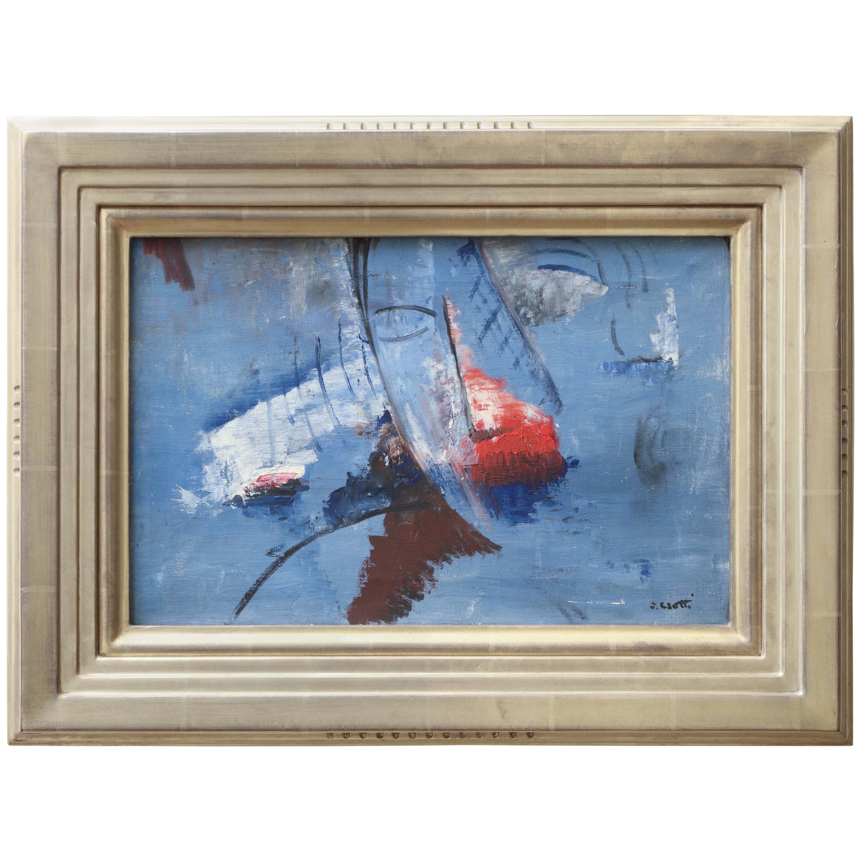 Jean Crotti Oil Painting “Visage Abstrait” For Sale