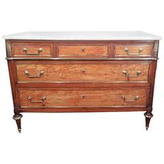 Louis XVI Transitional to Directoire Plum Pudding Mahogany Commode