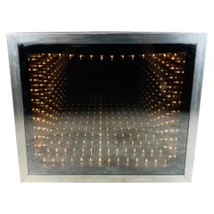 Vintage Op Art Wall Hanging Infinity Mirror Circa 1970 22x26”