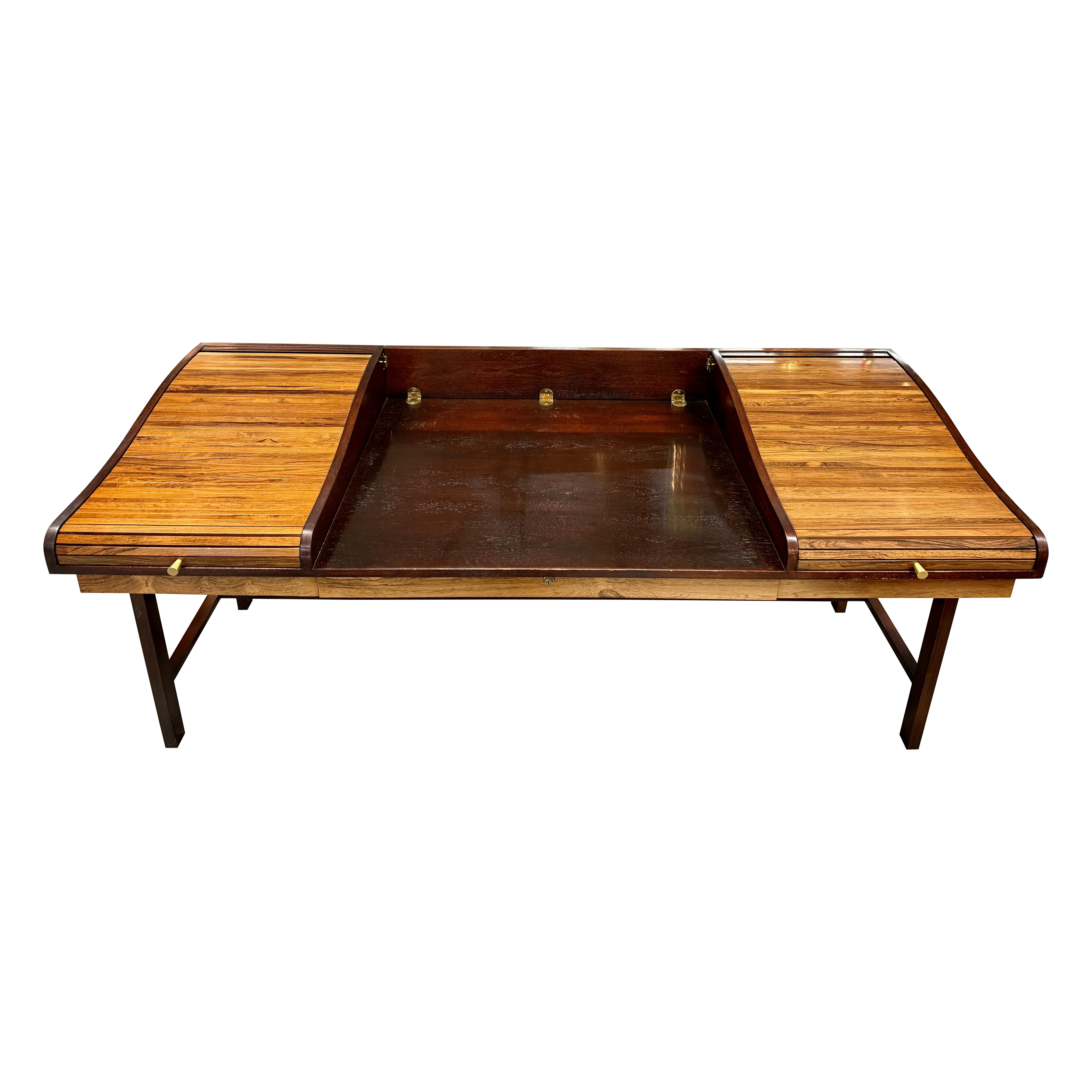 Edward Wormley pour Dunbar, Rosewood and  Bureau à roulettes en acajou