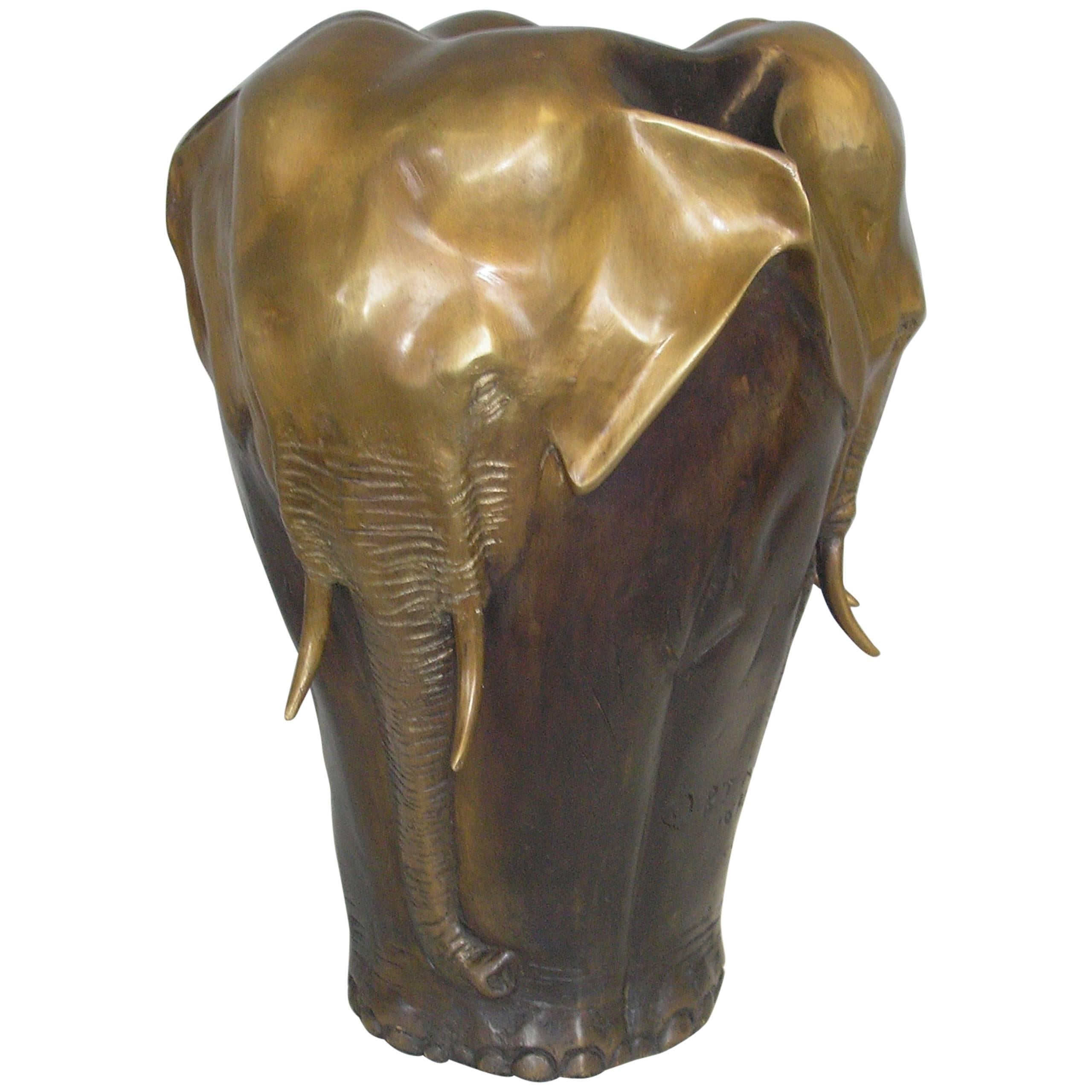 Vase éléphant en bronze de P. J. Mene