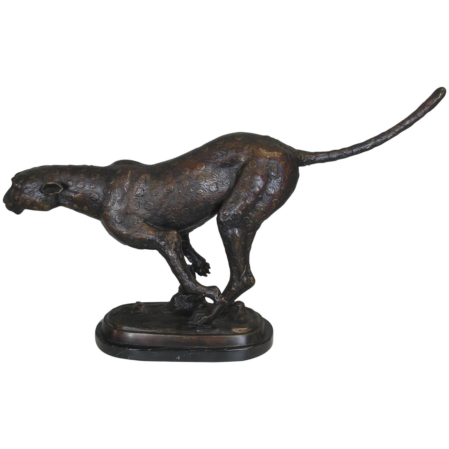 Bronze Cheetah by A. Tiot at 1stdibs