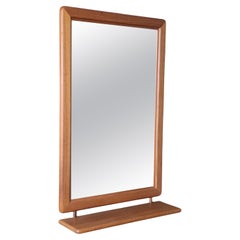 Danish Modern Teak Wall Mirror with Built-In Shelf – Fakse Denmark