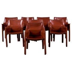 Set of Ten Mario Bellini Cab Armchairs for Cassina