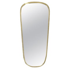 Original Mid Century wall mirror with heavy brass frame by Münchner Zierspiegel