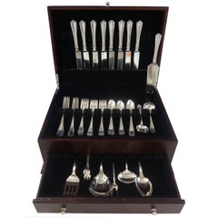 Maryland Hand-Hammered by Alvin Sterling Silver Flatware Set Service 47 Pieces