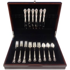 Chateau Rose by Alvin Sterling Silver Flatware Set Service 24 Pieces