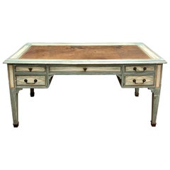 French, Painted, Leather Top Desk Circa 1920