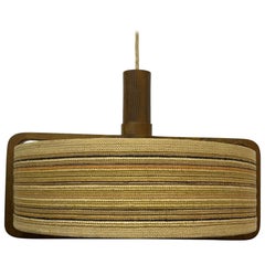 Temde Leuchten hanging lamp teak wood , 1970s