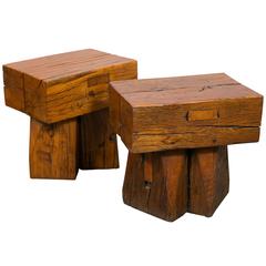 Vintage Pair of Massive Oak Tables