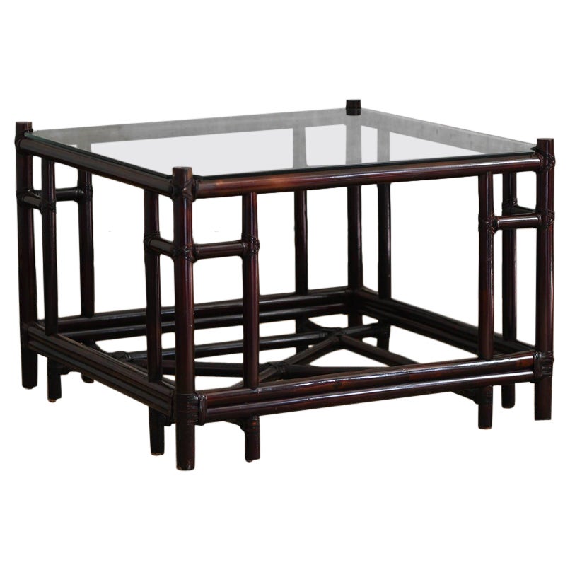 Square Dark Wicker Coffee Table from the “Attila” Series by Gasparucci