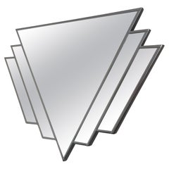 Double W Art Deco Mirror in Silver
