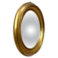 French Small 1950's Gilt Convex Mirror