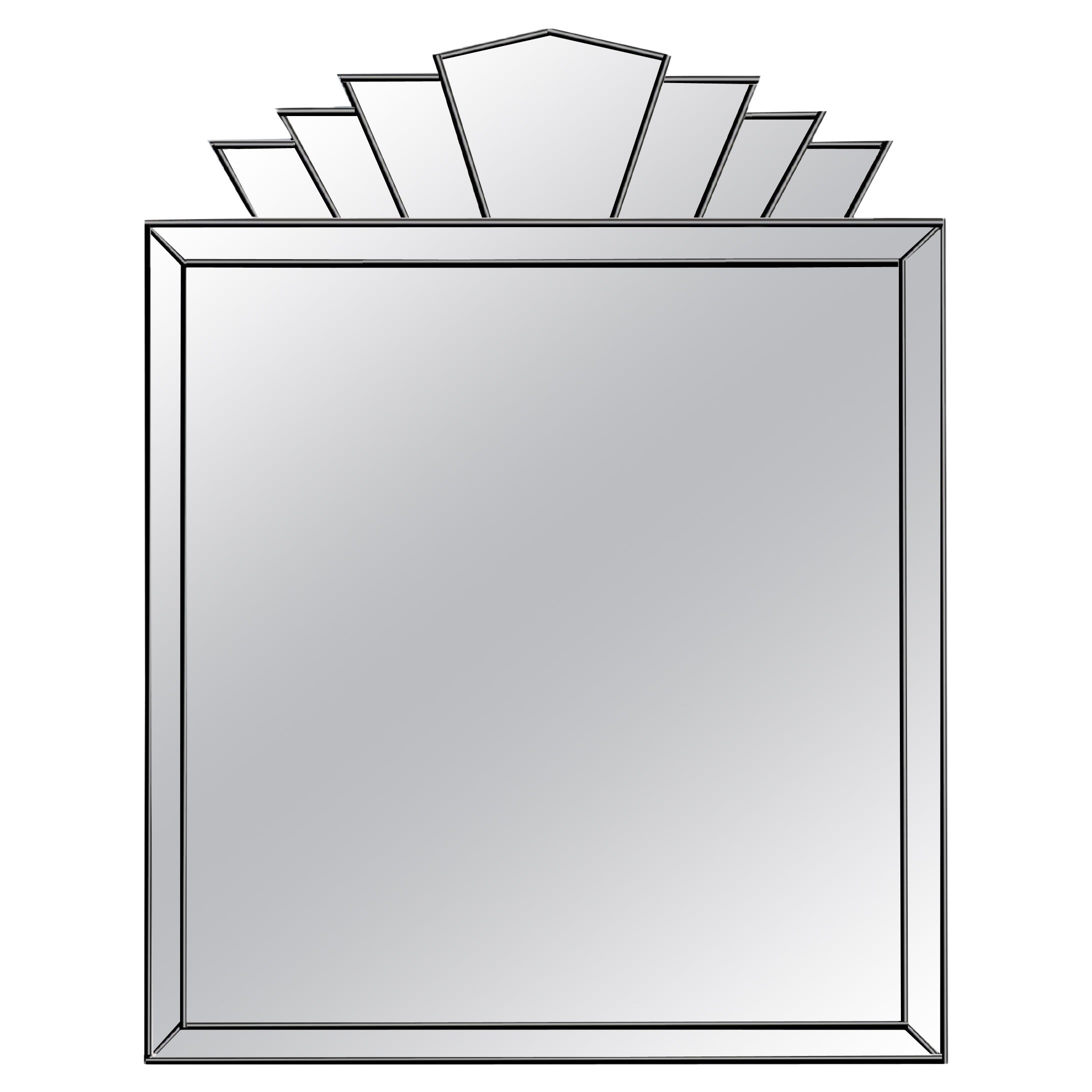 Reign Art Deco Mirror Hecho a Mano - Negro