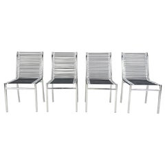 Vintage 4 Sandow dining chairs by rene Herbst, 1980s