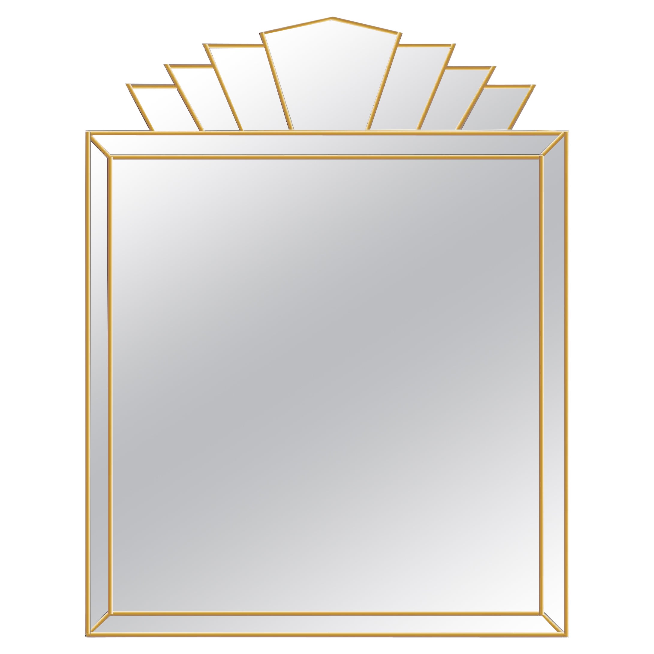 Reign Art Deco Mirror Hecho a Mano - Latón