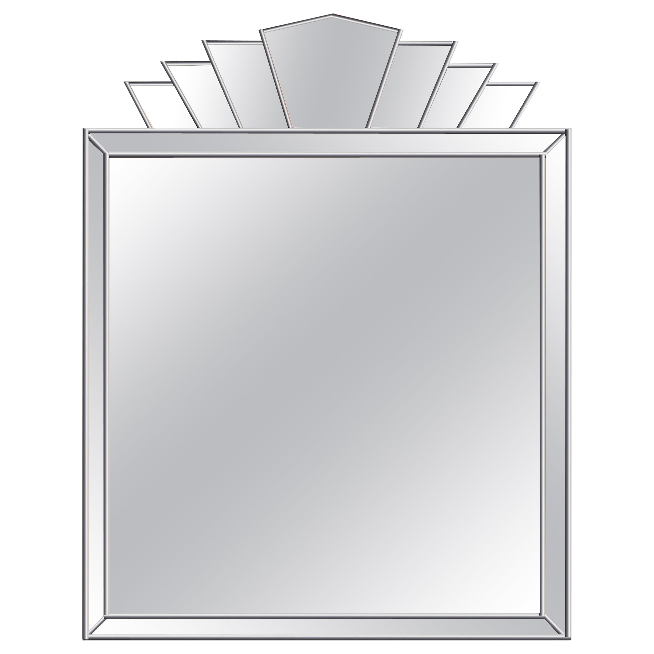 Reign Art Deco Mirror Hecho a Mano - Plata en venta