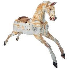 Charming 19th Century Painted Wooden Rocking Horse