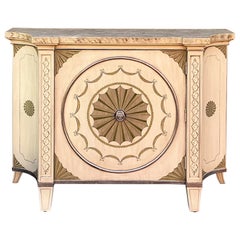 Italian Newspapers-Classical Style Hand Painted Top Cabinet / Credenza