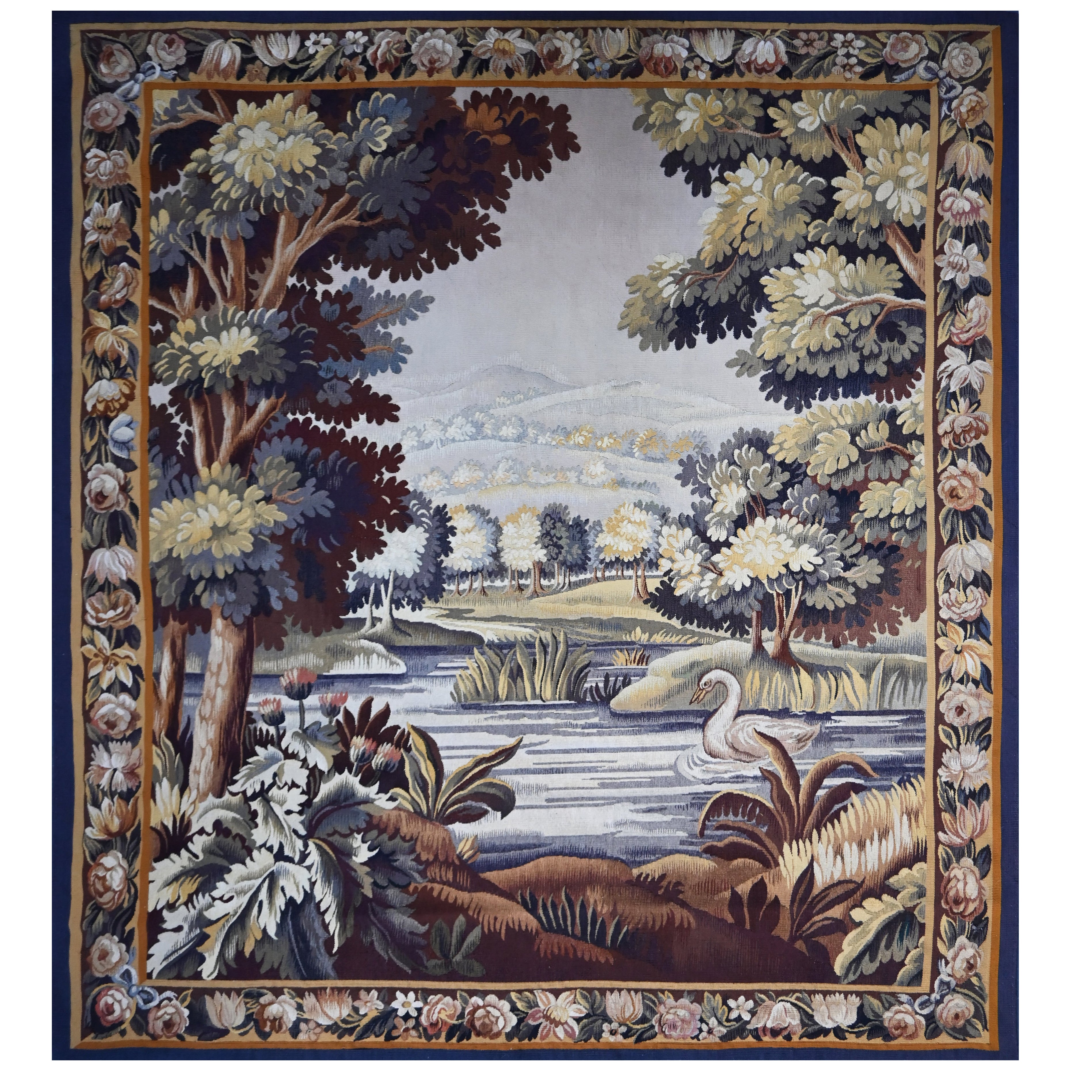 Antique French Aubusson Tapestry, Greenery 19th century - W1m84xH2m20 - N° 1465