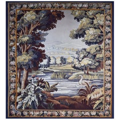 Antique French Aubusson Tapestry, Greenery 19th century - W1m84xH2m20 - N° 1465