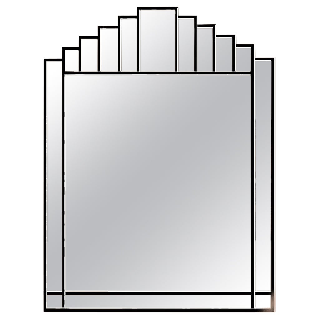 Empress Art Deco Wall Mirror - Black