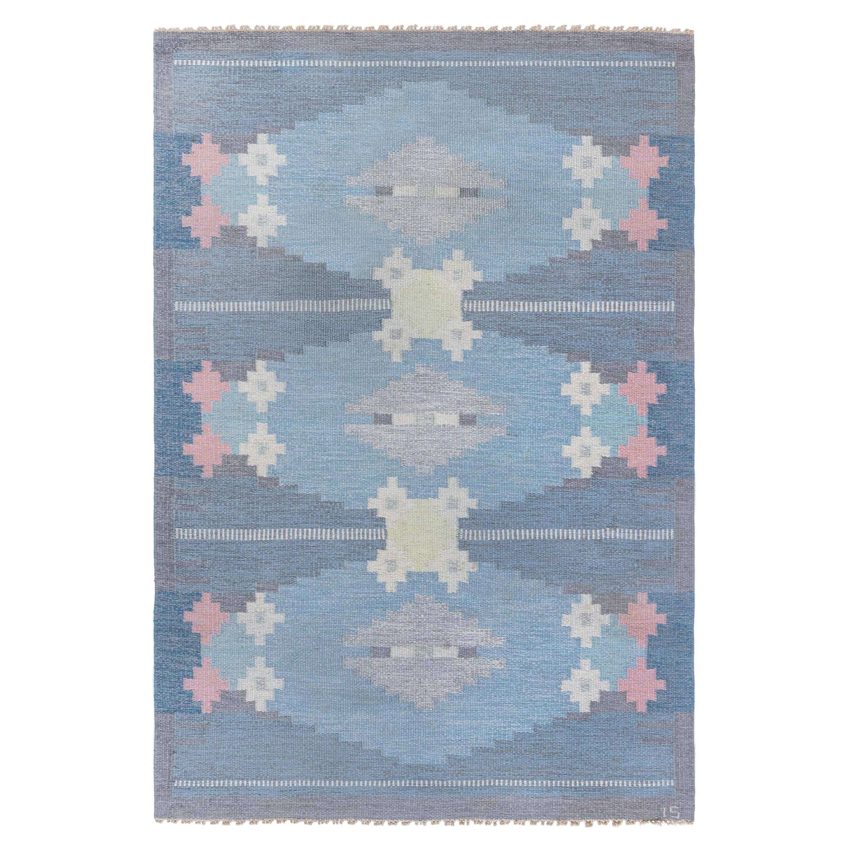 Doris Leslie Blau Vintage Swedish Flat-Weave Rug by Ingegerd Silow