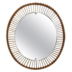 Italian Mid-Century Modern, Wall Mirror, Bamboo, Cane, Rattan, Italy, 1960s