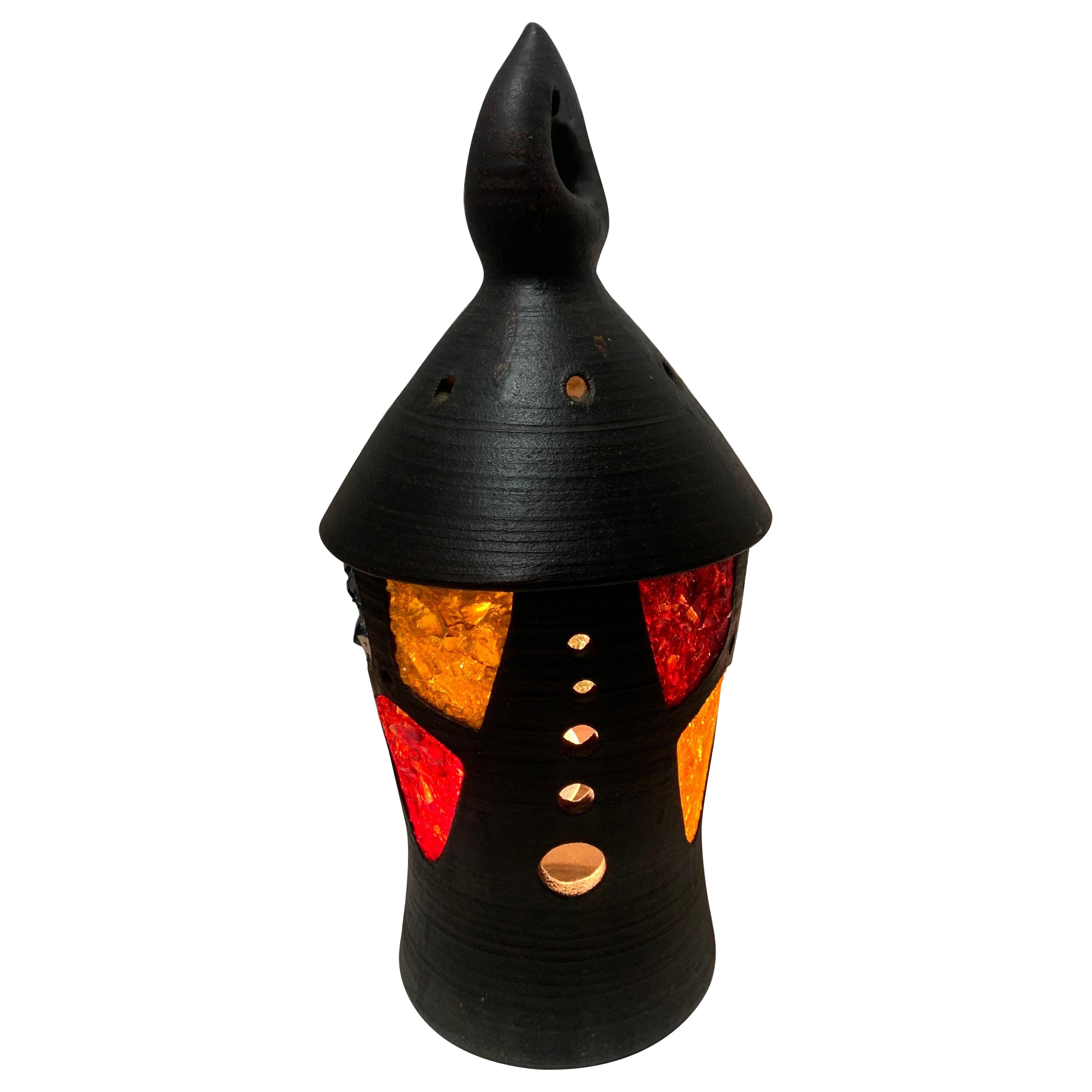 A ceramic chandelier signed Accolay For Sale