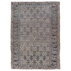 Antique Persian Malayer Rug With Intricate All-Over Geometric Design 3'3"X4'9"