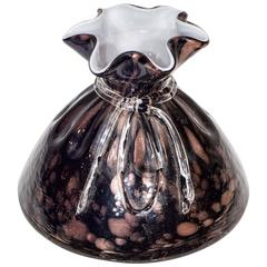 Black and Bronze Murano Glass Vase 10