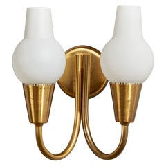 Fog & Mørup, Wall Light, Brass, Glass, Denmark, 1950s