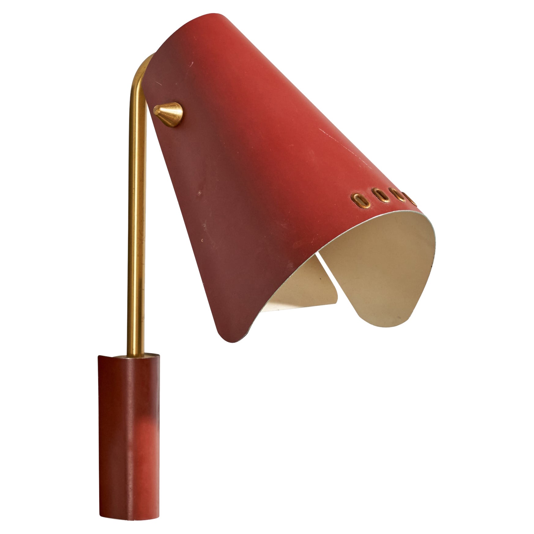 Fåglavik, Wall Light, Brass, Metal, Sweden, 1950s For Sale