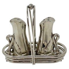 Set di 3 pezzi di sali e pepiere in argento di proprietà, circa anni '30