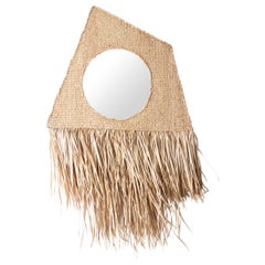 Woven wall hanging with mirror by Zanini de Zanini