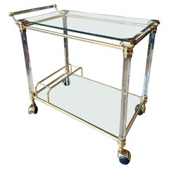 A Brass and Lucite French Bar Cart  or Drinks Trolly