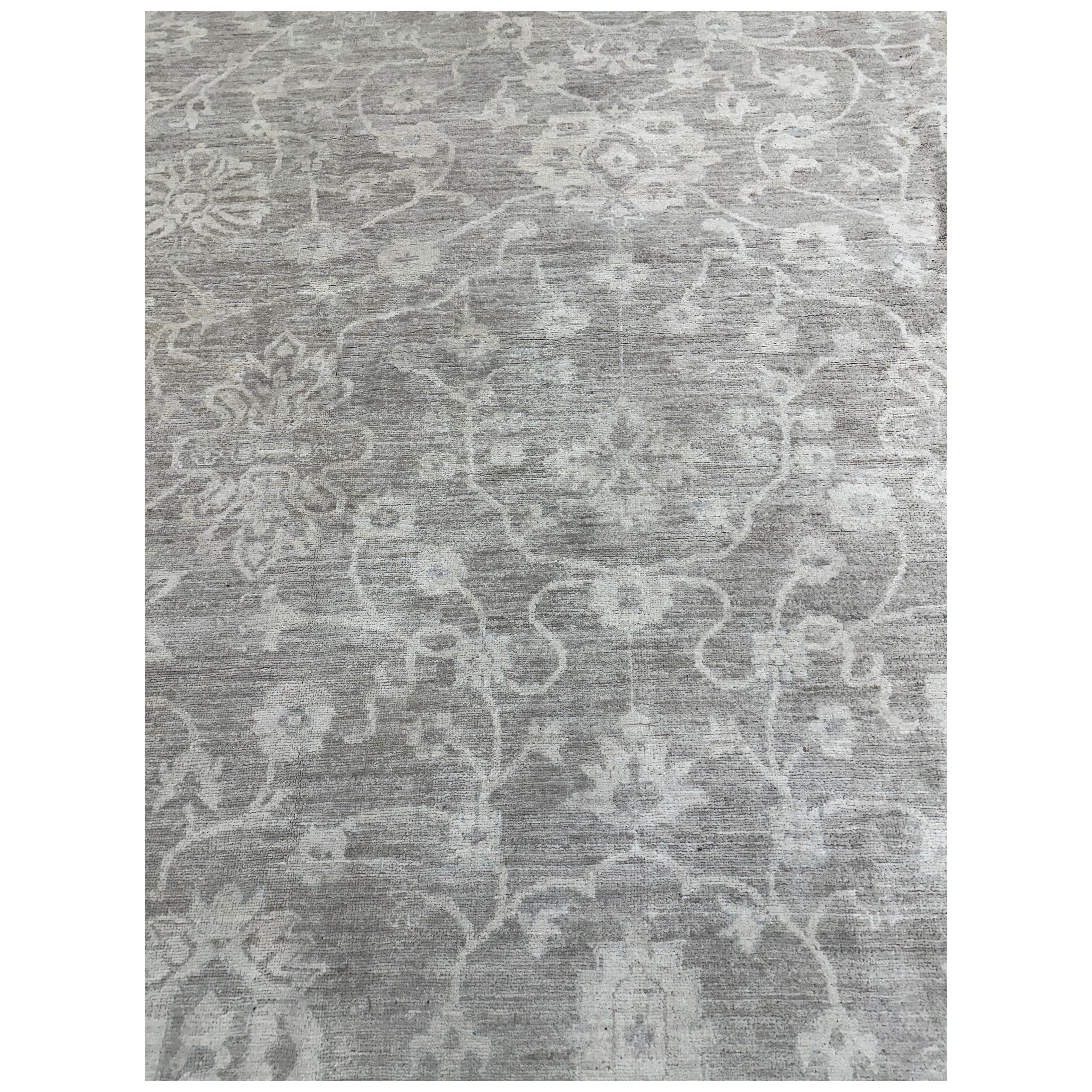 Gran alfombra paquistaní de lana y algodón de diseño Ushak, mediados del siglo XX