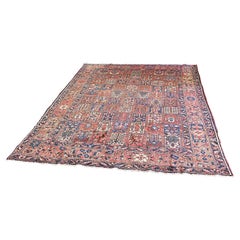 Vintage Large Persian Bakhtiar Design Wool and Cotton Rug, Mid 20th Century