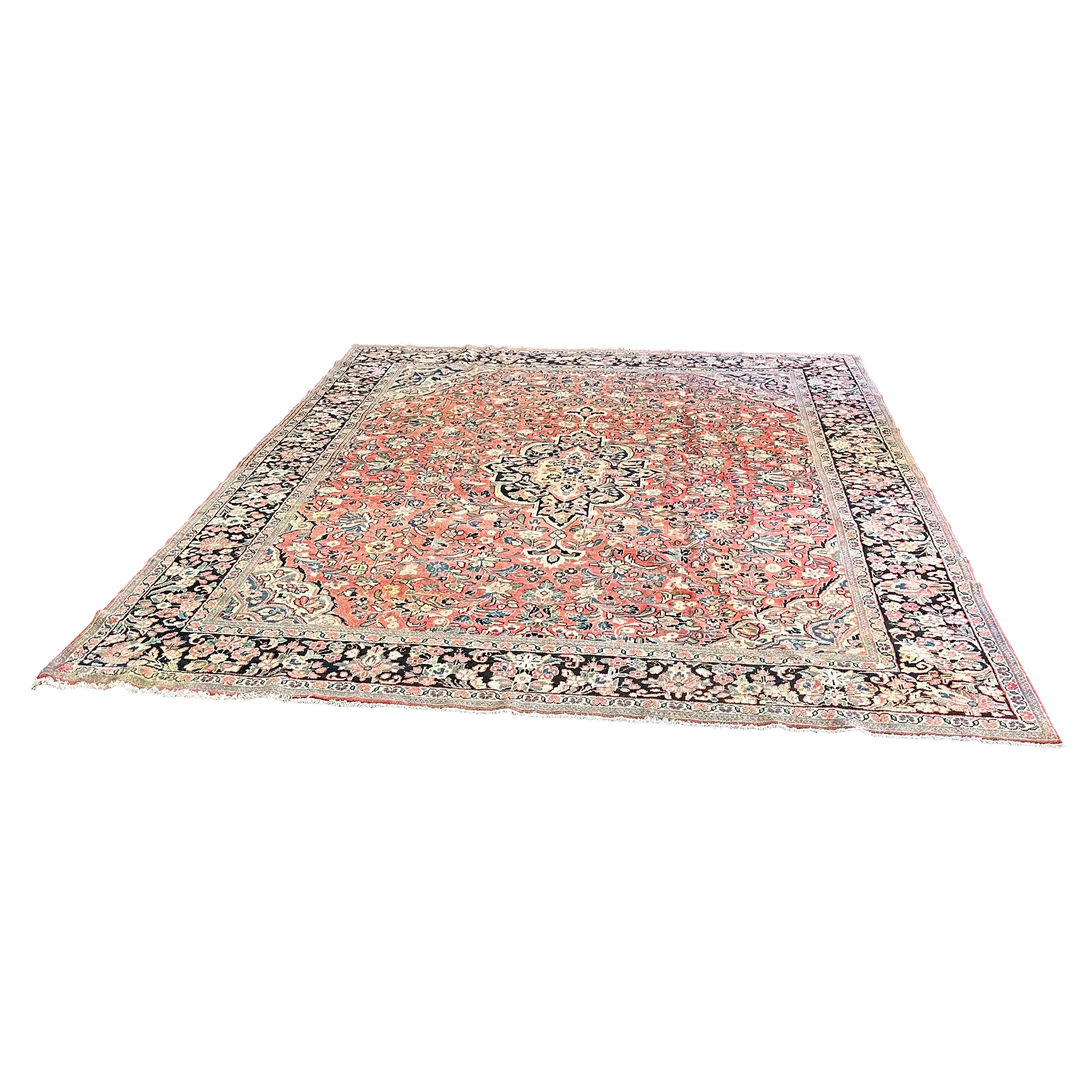 Antiker großer persischer Mahal-Design-Teppich aus Wolle und Baumwolle, Anfang 20.
