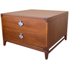 Brown Saltman Two-Drawer Cabinet or Bedside Table