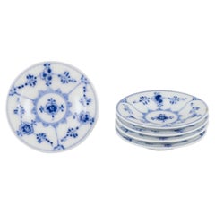 Royal Copenhagen Blue Fluted Plain, five caviar bowls / butter pats.