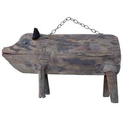 Rustic Folk Art Pig