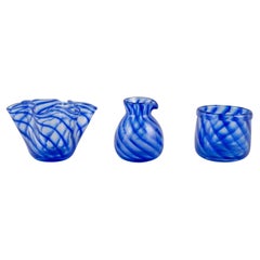 Glashytten, Nykøbing Sjælland, Danemark. Bol, vase et pichet en verre d'art