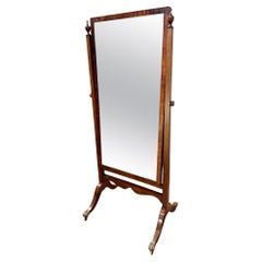 Antique Edwardian Cheval Mirror 1910 Mahogany Swivel Dressing Mirrors